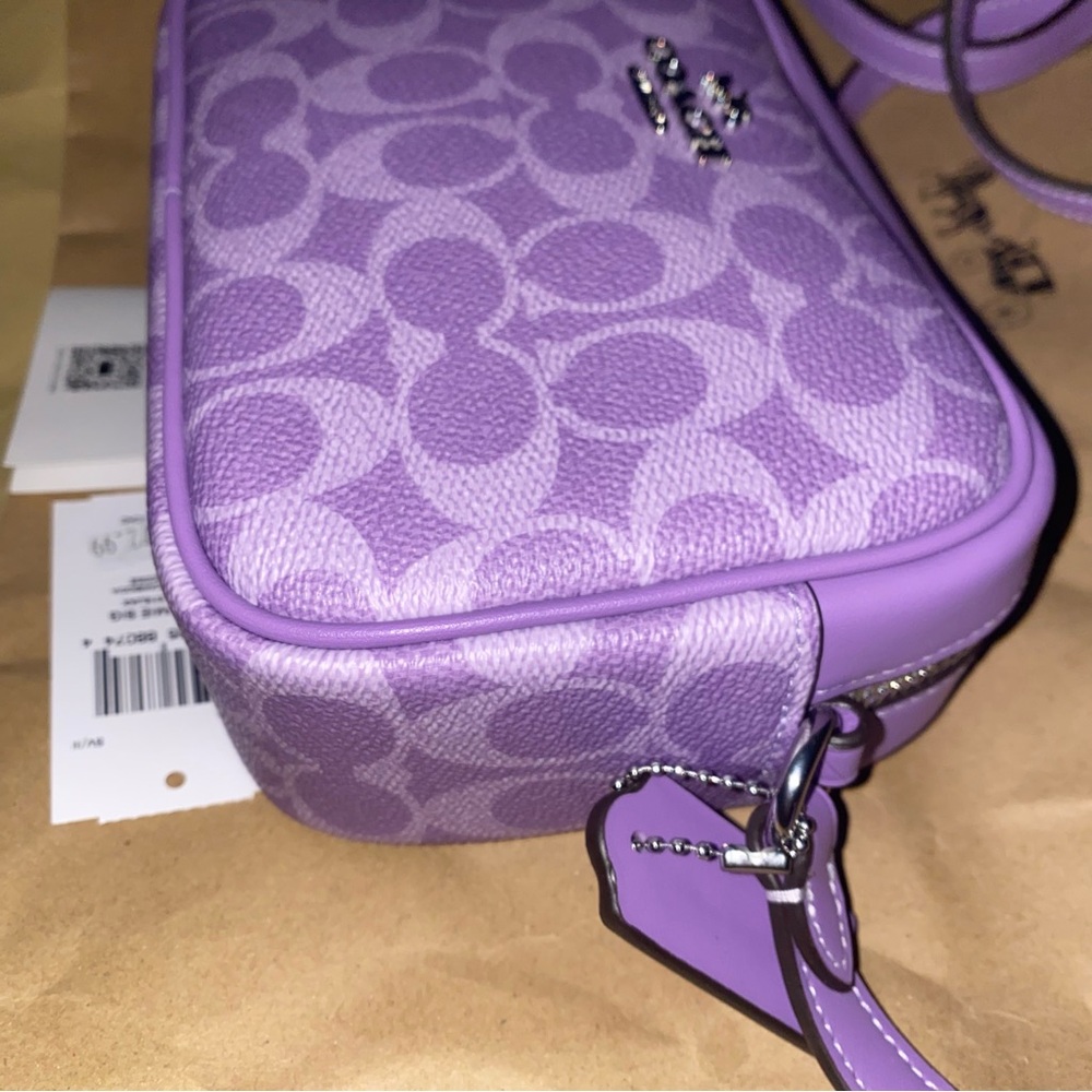 Coach 💜 signature iris mini Jamie Crossbody purse New - Picture 7 of 13